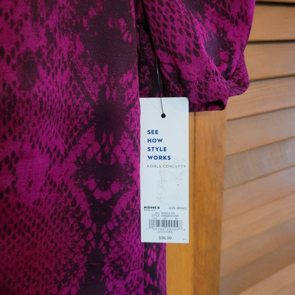 Apt.9 Women's Short Sleeve Cinched Top NWT - Picture 3 of 7